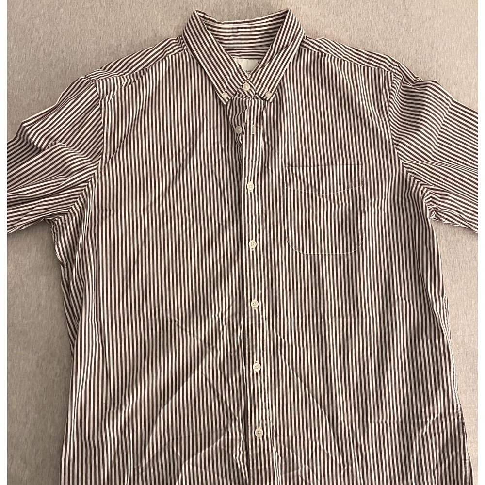 AE maroon striped button down